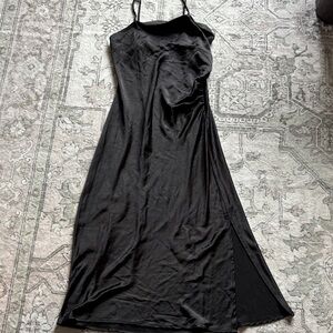 NWT- JOIE Black Slip Dress with Side Slit